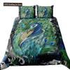 Two Peacock Duvet Cover Set Flowers Comforter Cover With Pillowcase King Queen Twin Size For Kids Boys Girls Women Bedding Set