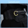 Leather Womens Elastic Waist Belt With Pin Closure For Formal Or Attire Casual