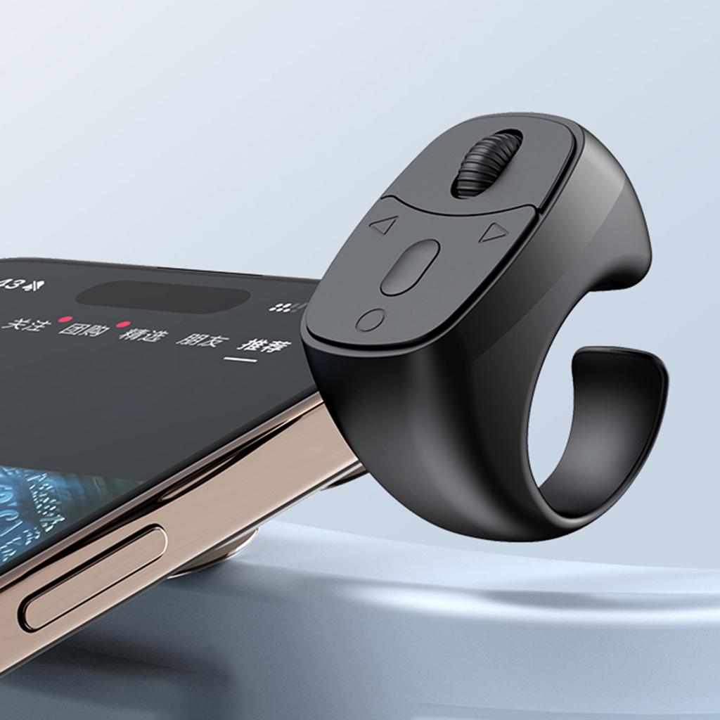 Пульт дистанционного управления BT 5.3 Мышь-кольцо на палец Кольцо для прокрутки Перелистыватель страниц для смартфонов Беспроводная кнопка спуска камеры Кнопка для селфи