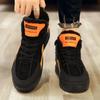 Зимние кожаные мужские теплые высокие повседневные туфли 2024 года, рабочая обувь с противоскользящим покрытием для улицы, удобная и универсальная мужская спортивная обувь