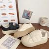 Platform White Shoes Female Ugly Cute Autumn New Niche Velcro Big Head Bread Shoes Student Board Shoes