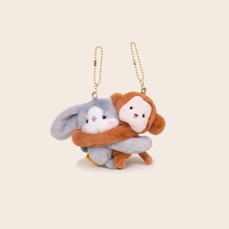Cute Stuffed Animal Keyring With Soft Material For Backpack And Keys