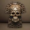 Футболка с 3D-принтом и черепом, мужская летняя повседневная футболка с круглым вырезом и короткими рукавами, уникальный рисунок черепа