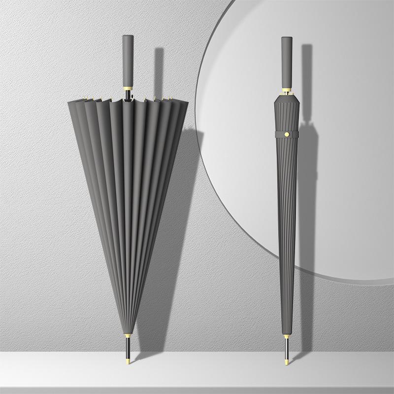 24-Bone Long Handle Umbrella: Large, Double-Reinforced Automatic Business Umbrella
