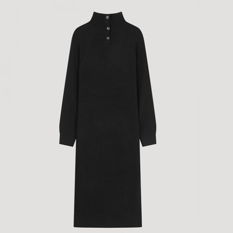  She S Miss шерстяное трикотажное платье с высоким воротом SSkopo42510 BK