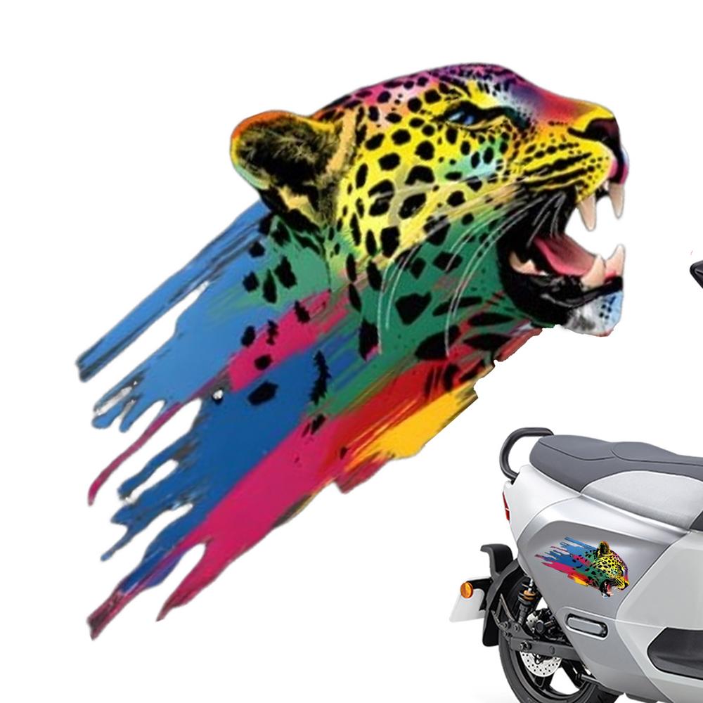 Наклейка на бампер тигра, автомобильные наклейки, водонепроницаемая наклейка тигра леопарда для автомобиля, красочные наклейки с изображением головы животного для транспортных средств