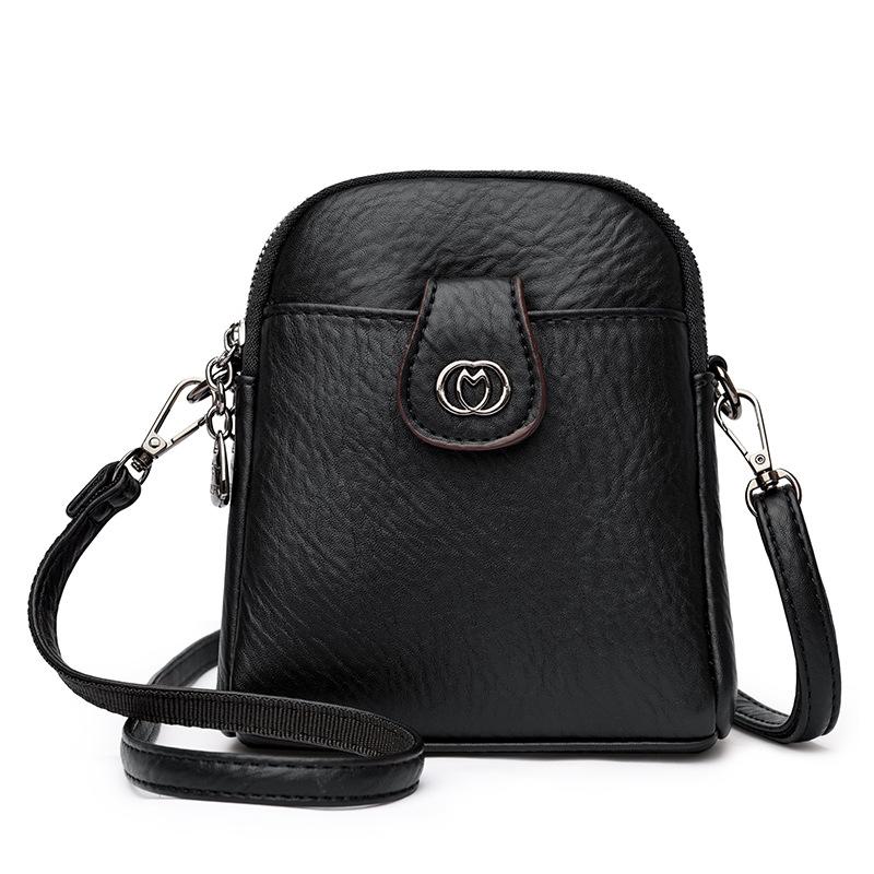 New Fashion Multi Layer Mobile Phone Bag Summer Women's Single-shoulder Crossbody Bag Urban Simple Middle-aged Mother Bag