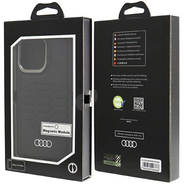 Audi Synthetic Leather Case With Magsafe For Iphone 14 Pro Max - Black