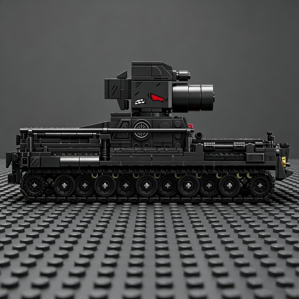 MOC Figurine New Karl Mortar Building Blocks Military Series:Tank and Armored Vehicle with Tracks