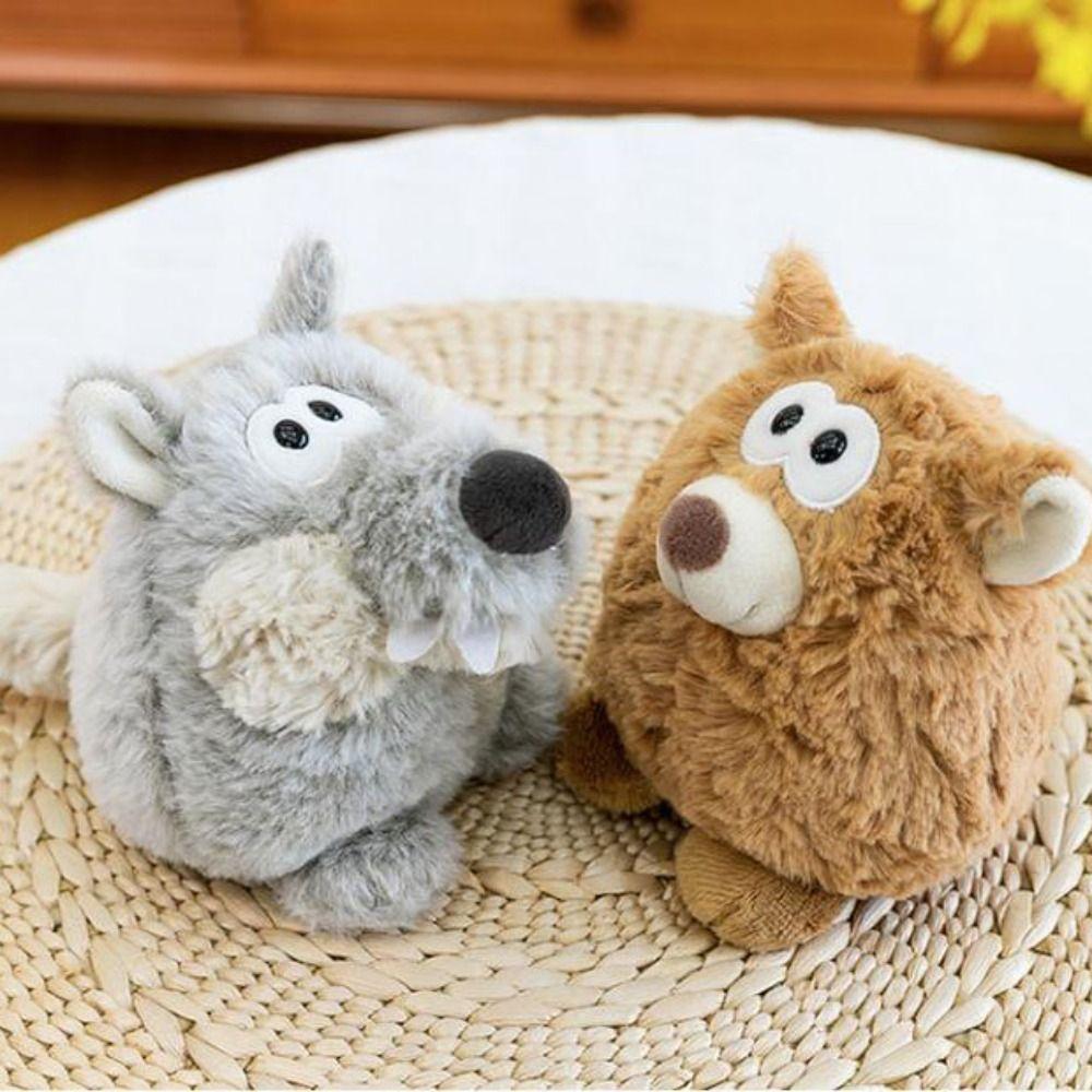 Collection Grey Wolf Plush Doll Soft Brown Bear Figurine Novelty Baby Goat Plush Toy Boys Girls