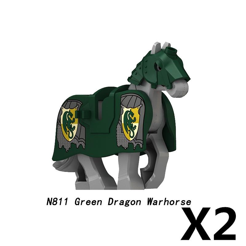 Набор средневековых строительных блоков с солдатами, лошадьми и настраиваемой броней для детей от 6 лет