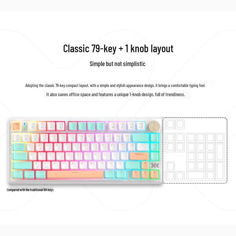 Lenovo Проводная механическая клавиатура XiaoXin K5 с возможностью горячей замены и кастомизации