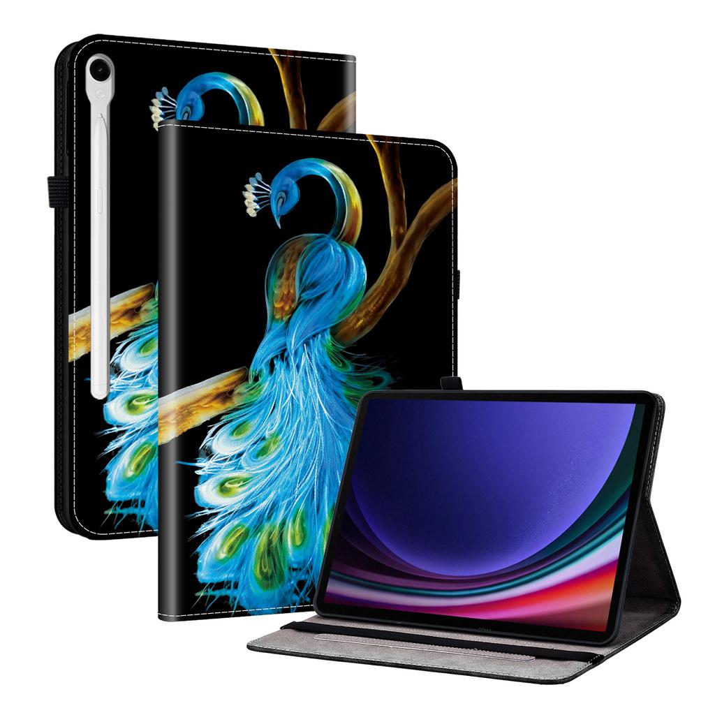 Чехол для планшета из искусственной кожи для Samsung Galaxy Tab S9 FE (10,9 дюйма)-11 стилей! Прочный, с 2 слотами для подставки, держателем для карандашей и слотами для карт, гибкая задняя крышка из ТПУ