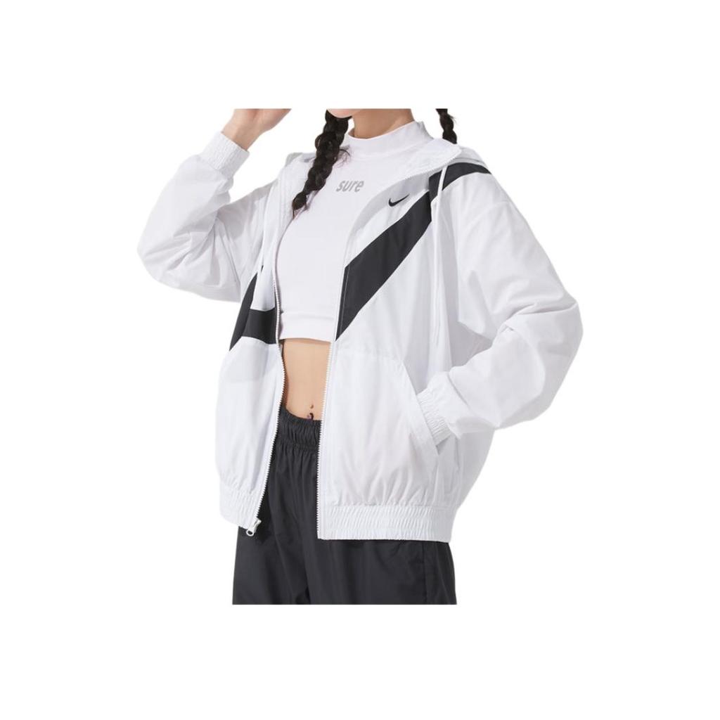 Nike Спортивная одежда Классическая Толстовка с капюшоном Повседневная Универсальная Спортивная куртка Женская куртка Белая HM8972100