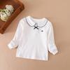 Girls Shirt 2025 Spring Autumn New Children's Long-sleeved Top Young Girls Cotton School Shirt for 2-6 Years Kids