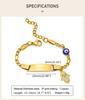 Hamsa Evil Eye Chain Bracelet  for Little Boy Girl, Engrave Customized Name Bracelet, Hand of Fatima Lucky Jewelery