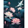 5d DIY Алмазная картина Вышивка крестом Цветы лотоса Алмазная вышивка Мозаика Полная круглая дрель Домашний декор Искусство