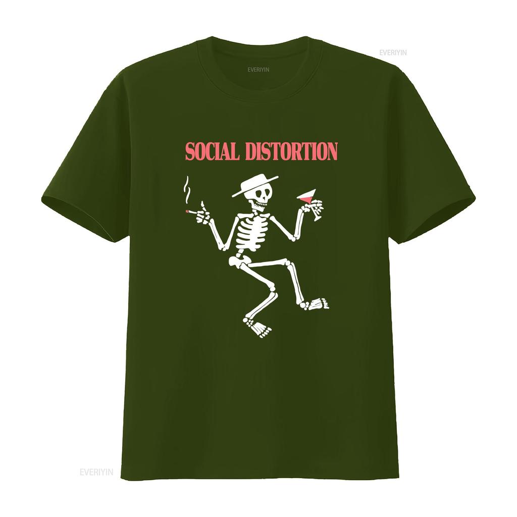 Vintage Social Distortion Skeleton Giant T Shirt Size Medium Rock Band s vintage Washed Top For Everyday Wear Stylish