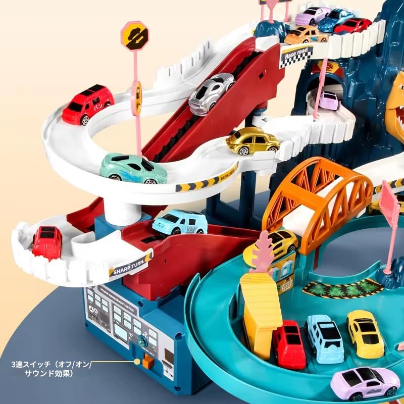 Zmart Toy Car Truck Lion Theme Model Car Miniature Car Track Lion Slope Toy Gravity Driving Battery-Free 3D Track Automatic Driving Educational Toy fo