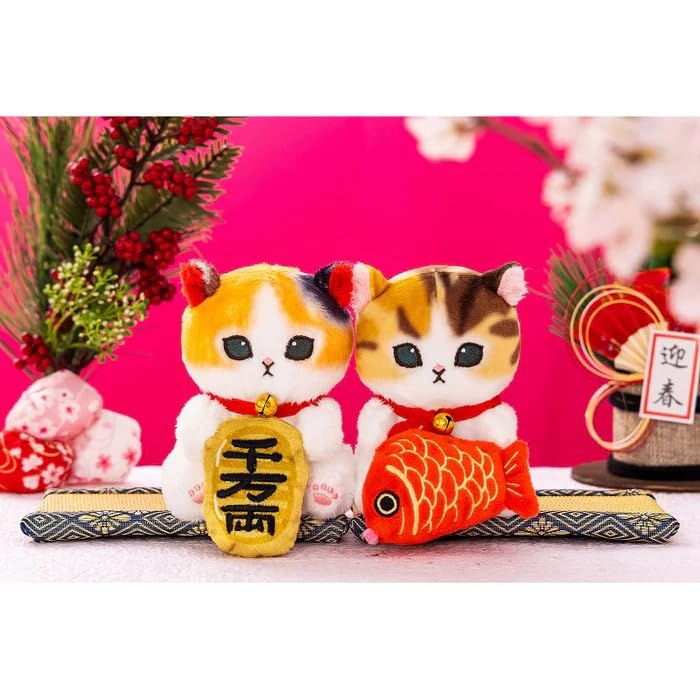 Mofusand Кот Наблюдает за Рабочим Столом Подвесная Плюшевая Игрушка Счастливый Овал