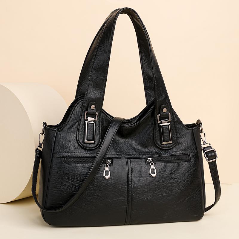 High-quality Feminine Leather Shoulder Bag Top Handle Bags Casual Messenger Bags Large Capacity Women's Bags