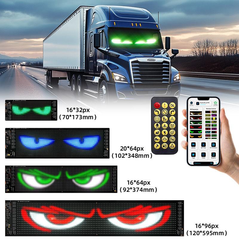 Dynamic Devil Eyes Light for Car Truck Windshield Programmable LED Display Flexible Soft Screen DIY Bluetooth APP Remote Control