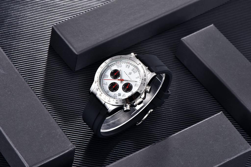 AKNIGHT Watch Fashionable Popular Quartz Soft Silicone Strap Chronograph Easy To See Luminous Analog Arm Clock Waterproof Date Watch for Men Japanese