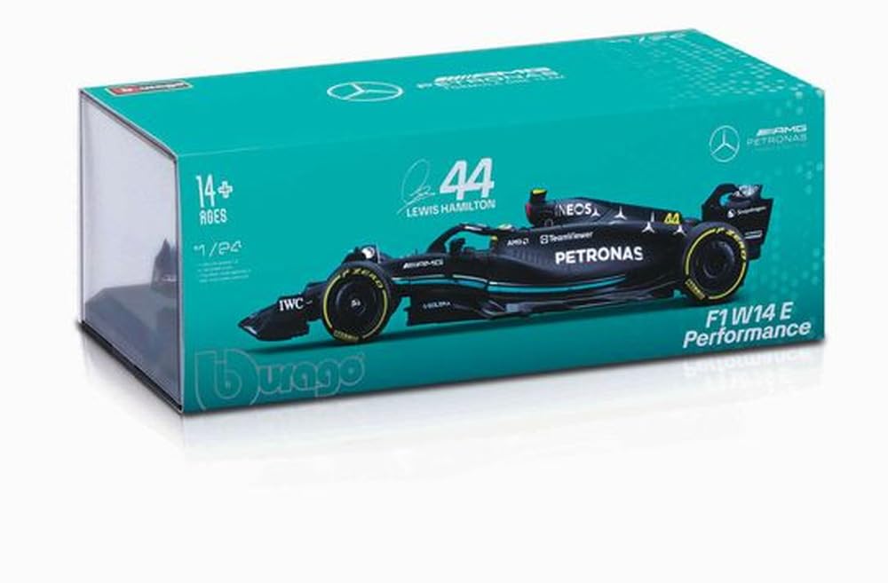 Burago Petronas F1 Team W14 E Performance Hamilton с водителем готовый продукт BUR28028H 1/24 Mercedes-AMG (2023) №44 Л.