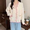 Sweet Long Sleeved Knitting Cardigan V-neck Gentle Design Sense Top Female Soft Waxy Coat Sweater Autumn Cardigan Sweater Female