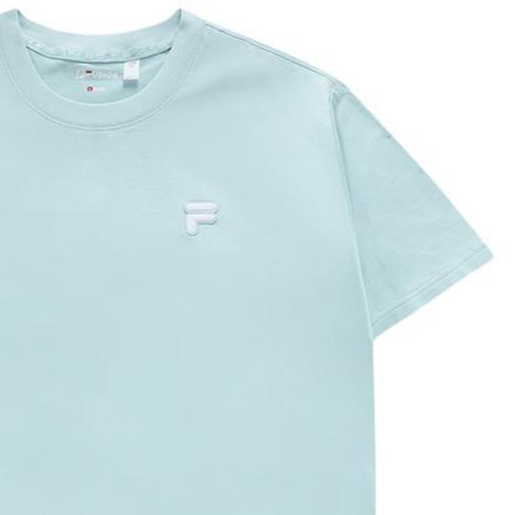 Fila Fusion Серия FOB SS24 Однотонный Мультиколор Спортивный Свободный Пуловер Круглый Вырез Короткий Рукав Дышащая Футболка Унисекс Топы T11U423112F-LB