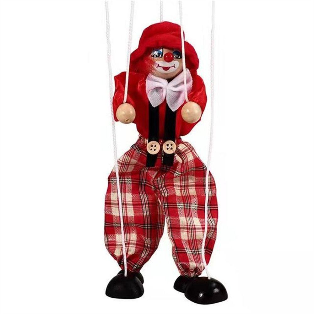 Wooden Children Gifts Joint Activity Colorful Puppet Clown Pull String Puppet Puppet Handcraft Toy