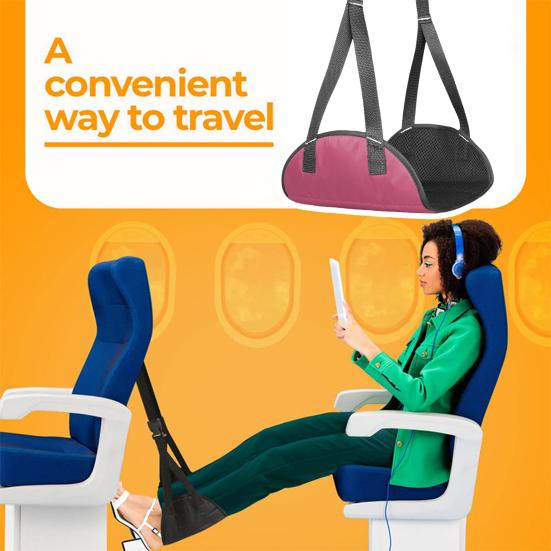 Длина гамака для ног в самолете Регулируемая длина дышащий сверхмощный высокоскоростной поезд Снятие усталости Подставка для ног Подвесной гамак под столом Все необходимое для путешествий
