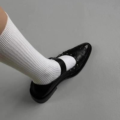 Модная женская обувь на распродаже модные туфли-лодочки женские балетки осенние с острым носком однотонные из мягкой кожи повседневные на квадратном каблуке офисная женская обувь