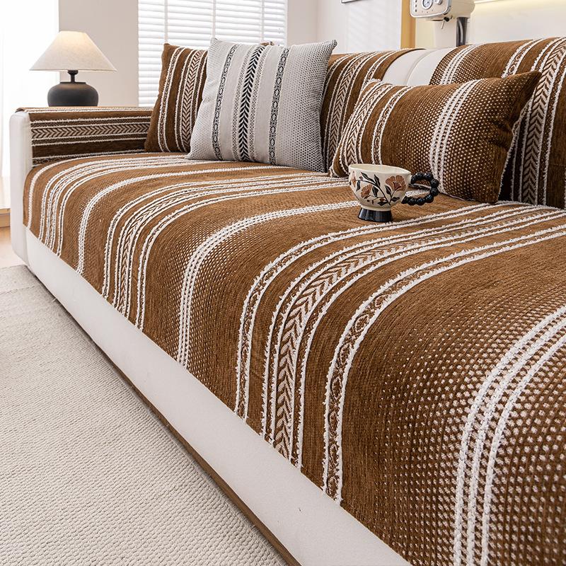 Новая подушка для дивана, универсальная для всех сезонов, нескользящая и грязеотталкивающая подушка для сиденья, высококачественная шениловая накидка на диван, покрывало