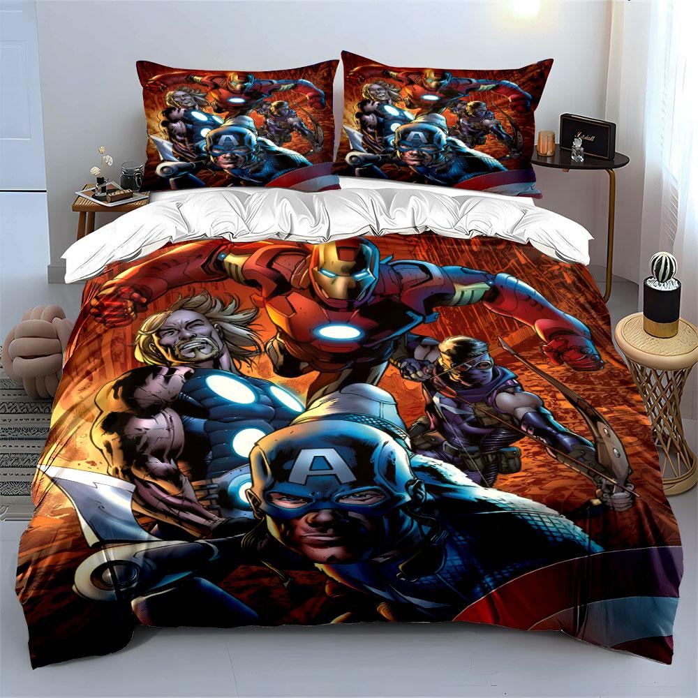 Superheroes in dynamic poses. Bedding sets Duvet cover sets Duvet covers Pillowcases(1 * Duvet Cover 2 * Pillowcases without duvet insert)