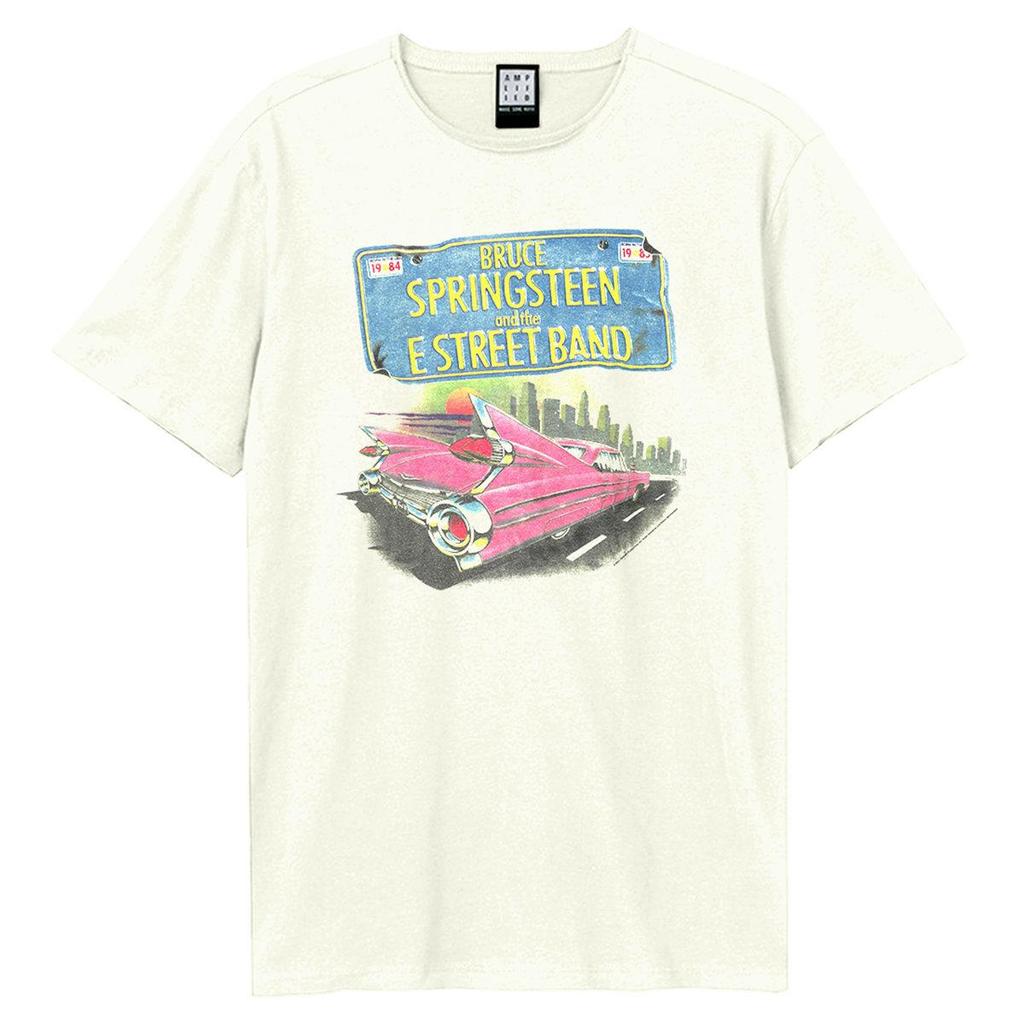 Amplified Unisex Adult Pink Cadi Bruce Springsteen T-Shirt