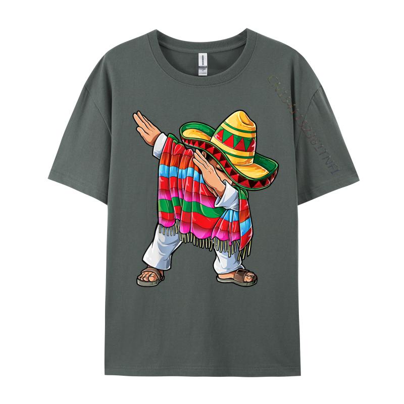 Dabbing Mexican Poncho Cinco De Mayo Men Sombrero Dab Hot Sale Mens T Shirt Premium Cotton Family Tops Shirt Funny Men Tshirt