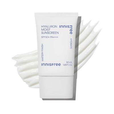 Увлажняющий солнцезащитный крем с гиалуроновой кислотой SPF50+ PA++++ 50 мл - Увлажняющий дневной базовый крем со свежим финишем