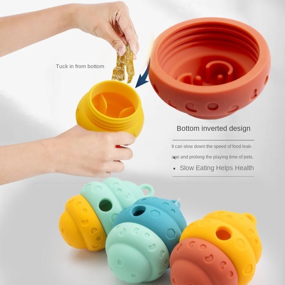 Bite Resistant Feeding Dog Toy Leak Proof Pet Slow Food Bowl Cartoon Pinecone Shape Dog Toy Home