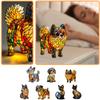 Dog Series Art Night Light, French Lamp, Corgi Lamp, Stained Resin Tabletop Night Light, LED Cute Pet Table, Vintage Animal Home Decor
