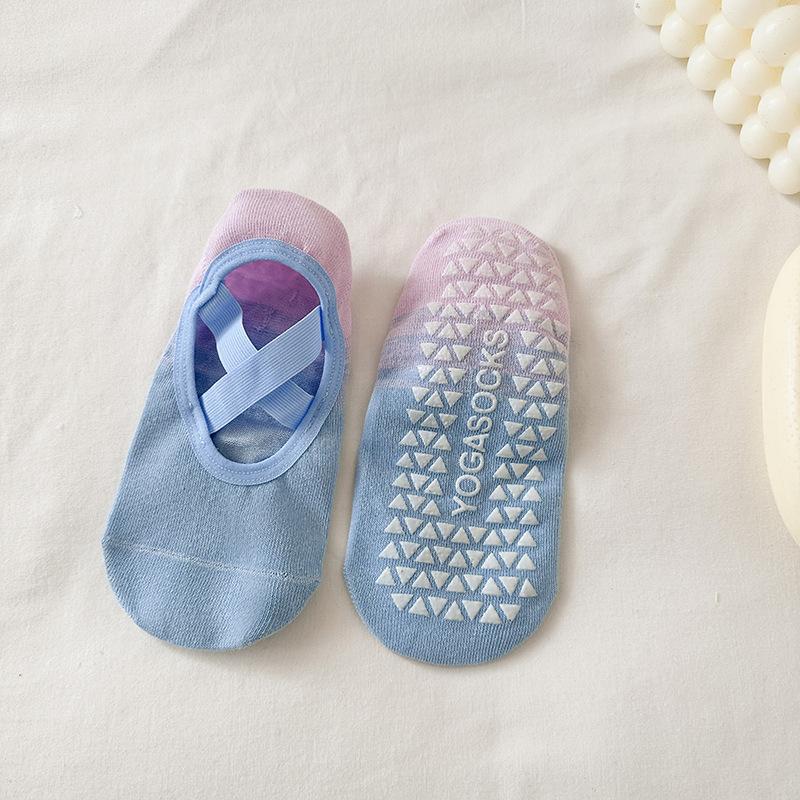 Градиентные носки для йоги с эффектом тай-дай женские летние противоскользящие профессиональные носки для пилатеса для занятий в помещении танцами фитнесом спортивные носки женские