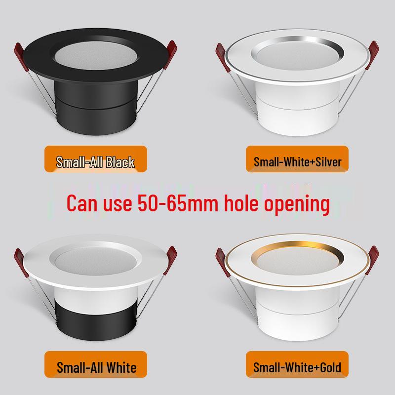 2-Inch Round Recessed Downlight, 56.5cm Opening, 35.5cm Small Ceiling Light, Home Mini