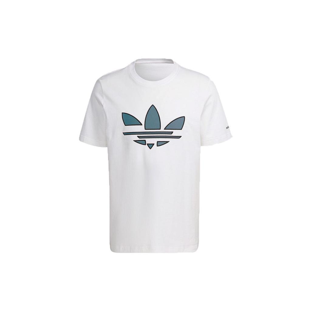 Adidas Originals Trefoil St Tee Hl Logo Print Sports Short Sleeve Men Tops White H41402