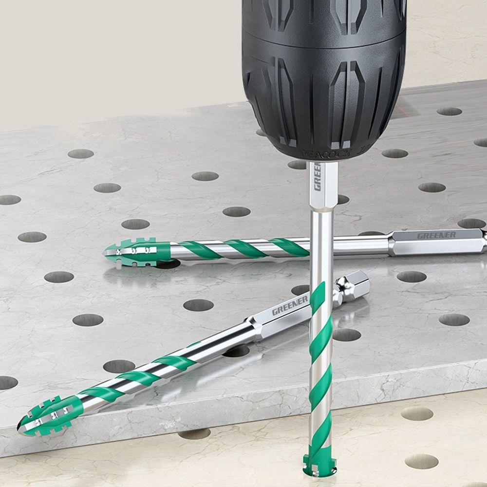 Four-Edged Eccentric Drill Bit Skewed Head High Hardness Tile Drill Bit Serrated Concrete Drill Bit Set Drilling Tool
