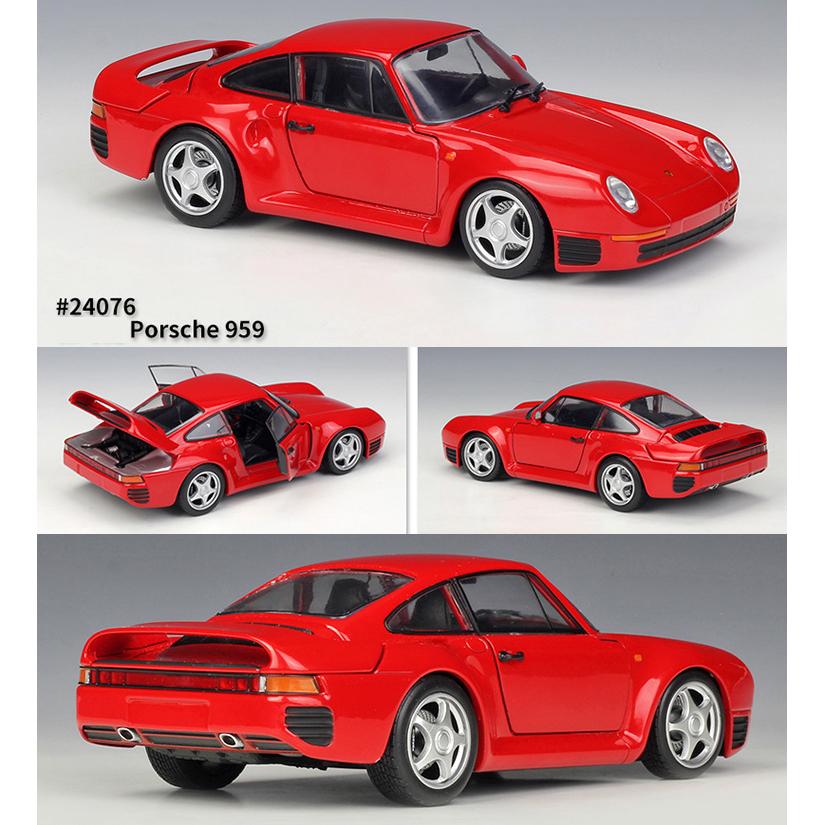 Масштаб 1/24 WELLY Porsche 959, модель автомобиля из сплава, литье под давлением, металлические игрушечные автомобили, модель автомобиля, коллекция высокой имитации, детские подарки