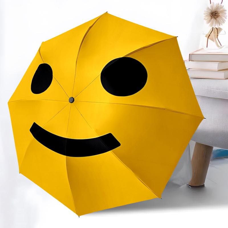 1pc Expression Fashionable Automatic Opening/Closing Folding Umbrella with 8 Bones, Windproof Portable, Daily Use023
