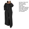2 Piece Outfit for Women Off Shoulder Long Sleeve Top High Waisted Wide Leg Pants Set Casual Plus Size Going Out Lounge Set