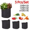 1/3/5pcs 2-50Gallons Felt Grow Bags Gardening Fabric Carrot Grow Pot Vegetable Tomato Growing Planter Garden Potato Planting Pot