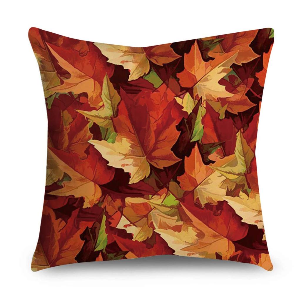 Autumn Cartoon Leaf Pattern Decorative Pillowcase Living Room Office Ornaments Home Pillowcase