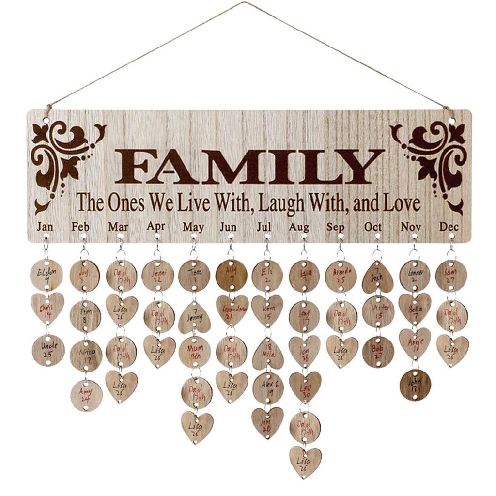 Wooden Holiday & Birthday Calendar Hanging Tags